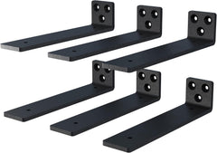 10 Inch Floating Shelf Brackets, Heavy Duty Hidden Bracket for Wall, Mantel, Bookshelves, Black Powder Coated Steel