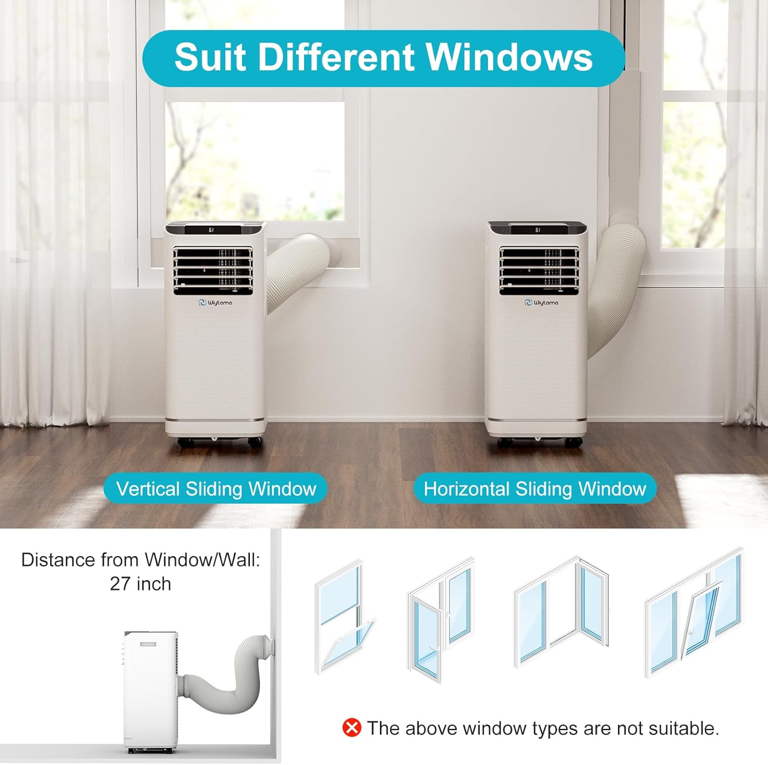 10,000 BTU Portable Air Conditioners, 4 in 1 Portable AC Unit, Cool, Heat, Dehumidifier & Fan