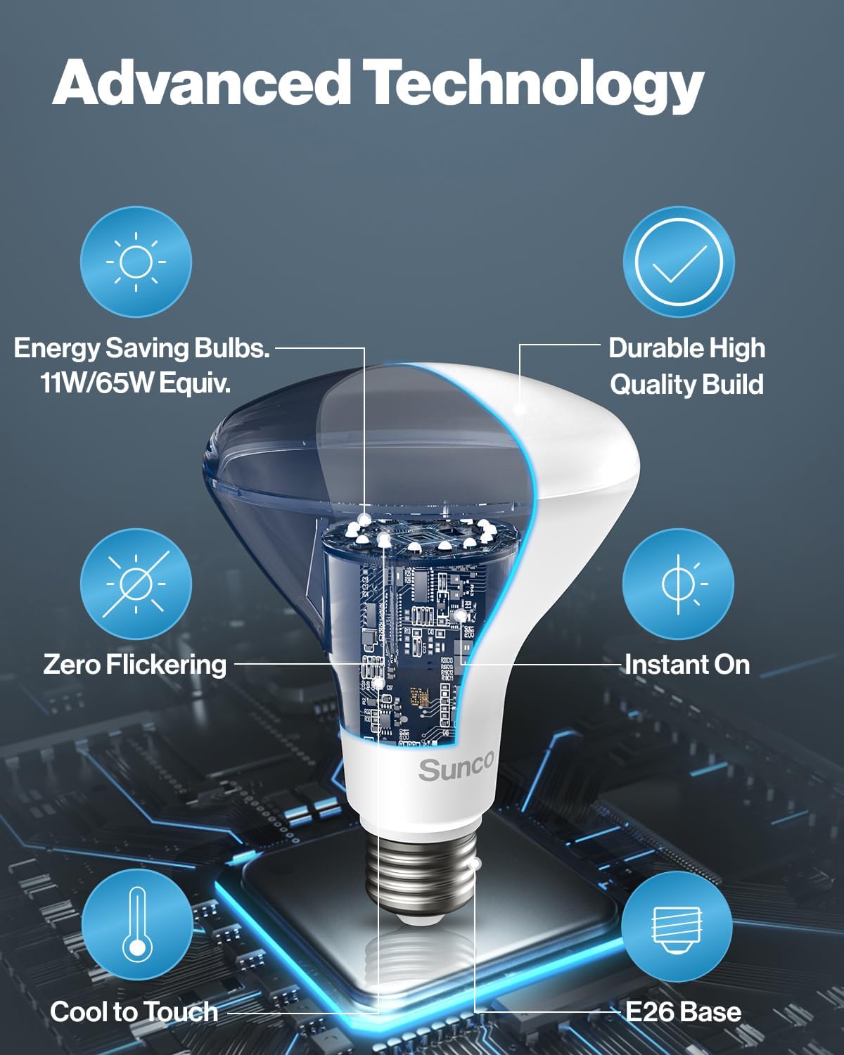 10 Pack BR30 LED Bulbs Indoor Flood Lights 11W Equivalent 90W, 3000K Warm White, 850 Lumens, E26 Base, 25,000