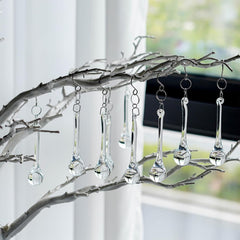 10 Pcs Crystal Teardrop Prism Suncatcher Christmas Tree Hanging Decor - Clear Crystal Teardrop Prism Suncatcher