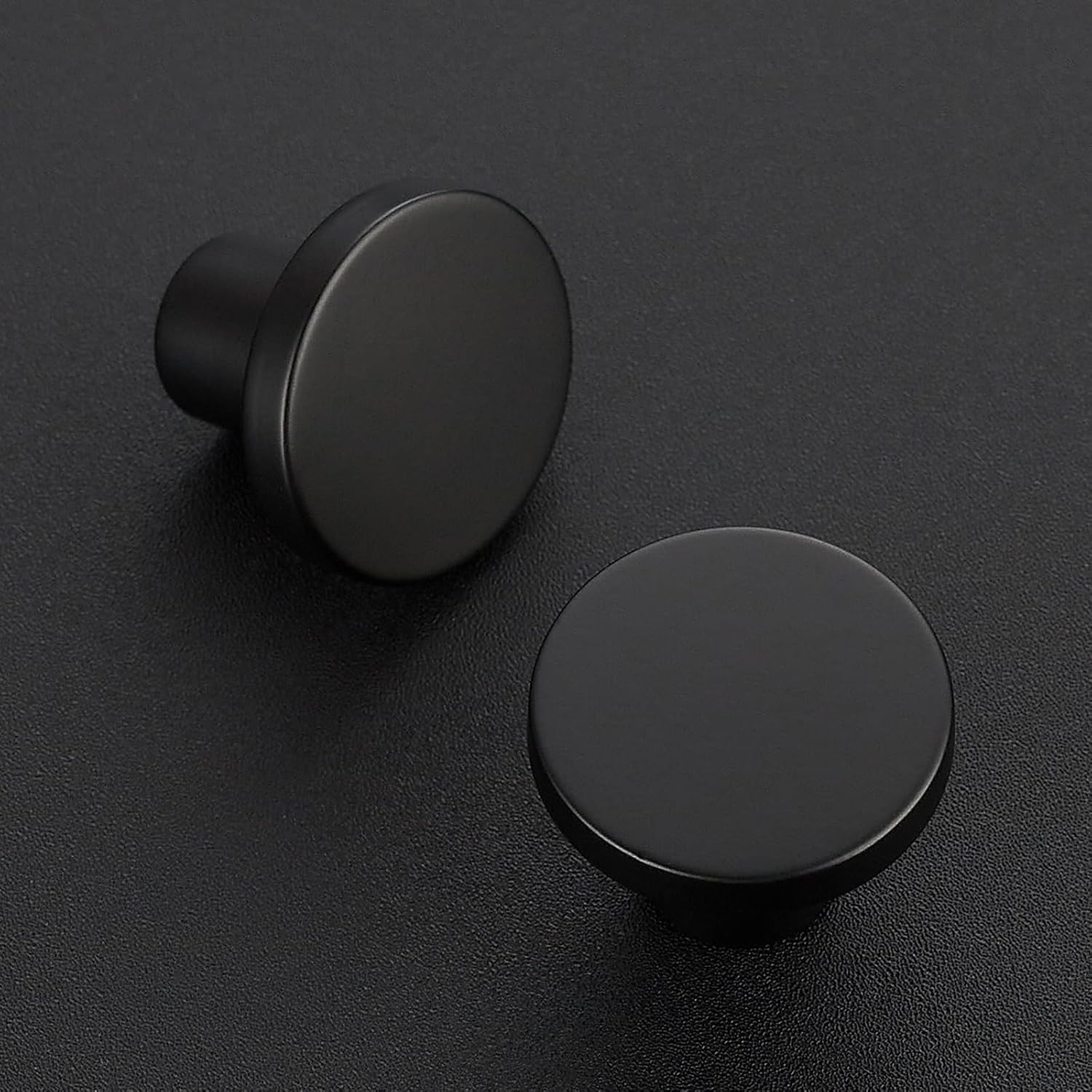 10 Pack Cabinet Knobs Black Kitchen Cabinet Knobs Round Dresser Drawer Pulls Closet Door Pulls 1-1/5 Inch