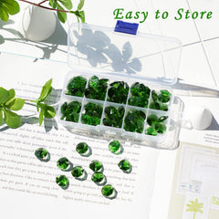 100 Pcs 14mm Green Octagon Crystal Beads Suncatcher Chandelier DIY
