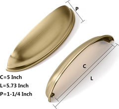 10 Pack 5" Drawer Pulls Champagne Bronze Cabinet Cup Pulls Kitchen Hardware Cabinet Handles Drawer Handles Knobs 5 inch