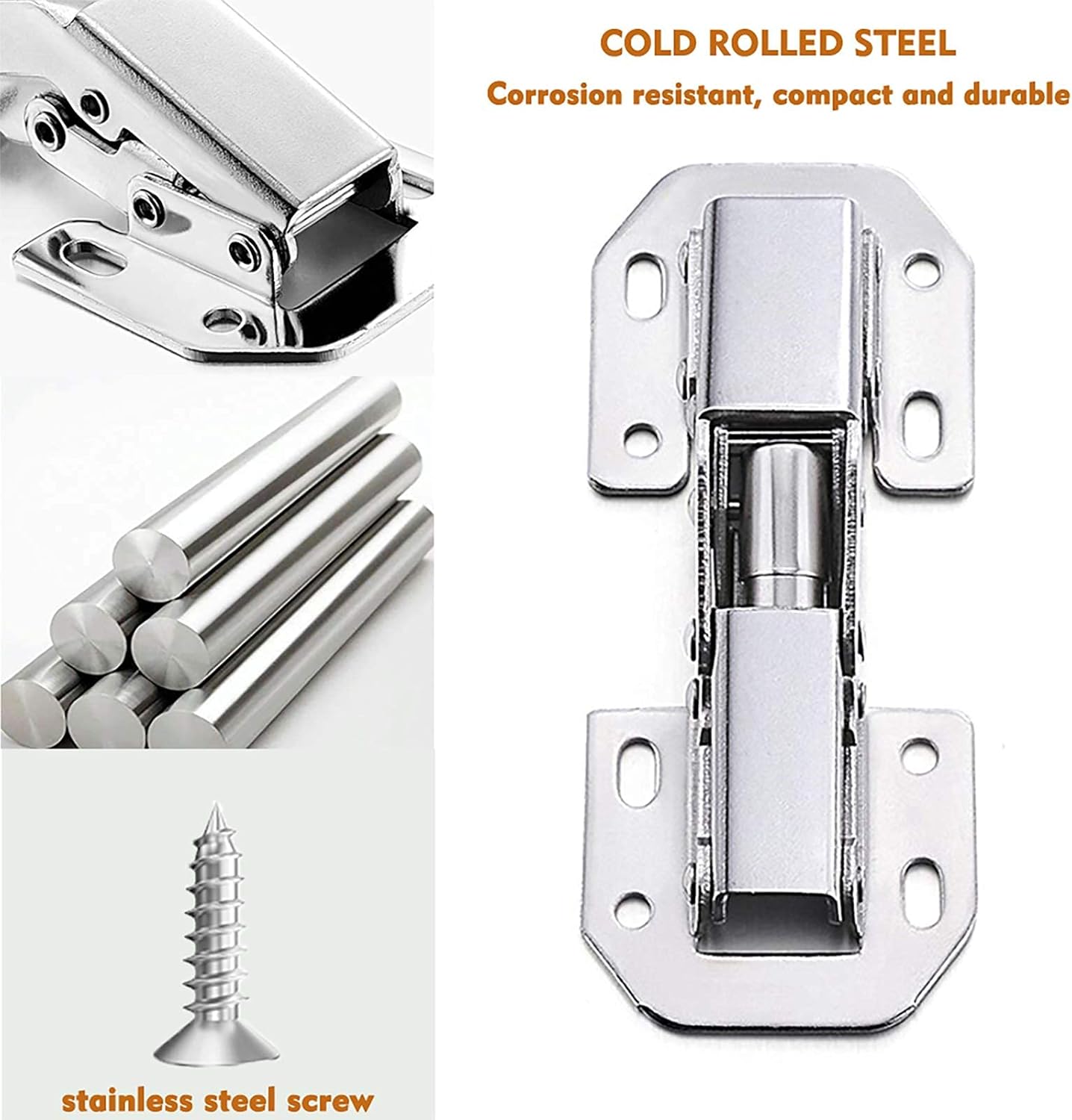 10-Pack Hidden Hinges Doors Frameless Cabinet Hinges Concealed Surface Mount Cabinet Hinges