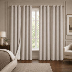 100% Blackout Curtains Set of 4 Panels, Grommet Drapes, Thermal Insulated and Noise Reducing Room Darkening Curtains