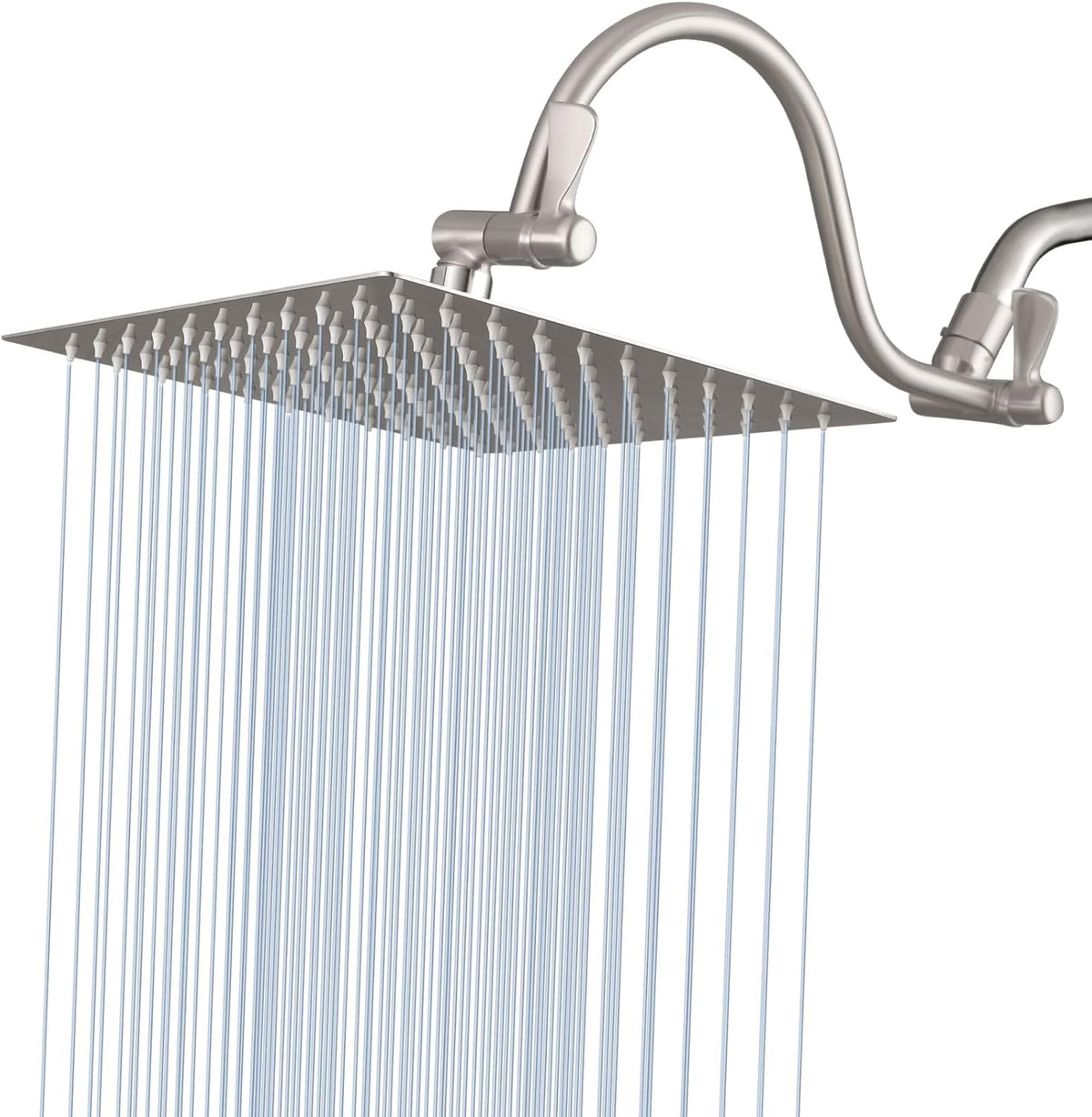 10" Square Rain Shower Head with 14" Extension Arm, Adjustable Angle and Height
