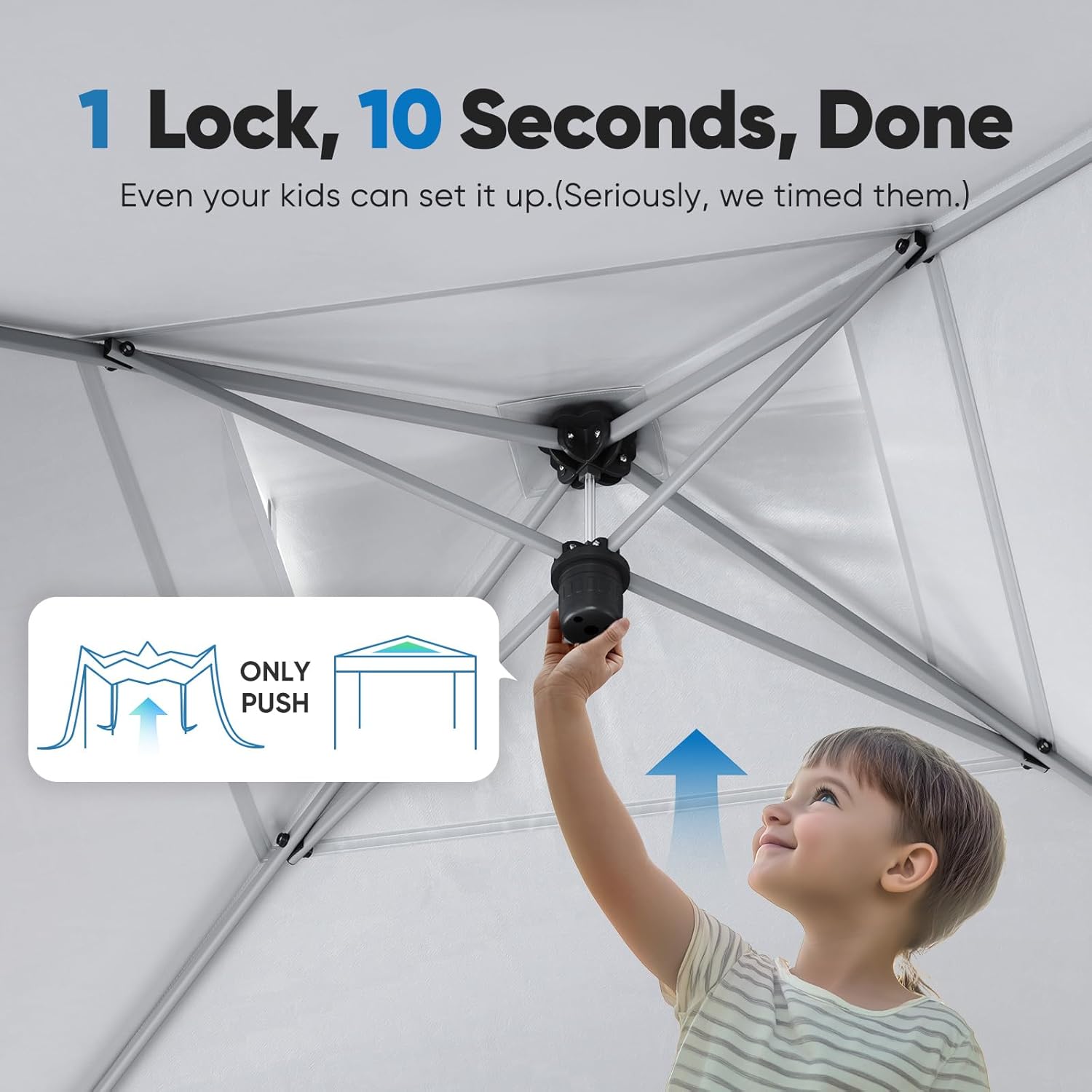 10'x10' Pop up Screened Canopy Tent with Mosquito Netting, Portable Easy up Outdoor Screen House Shelter and Picnic
