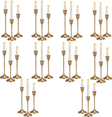 10 Sets Candle Holder Brass Gold Candlestick Holders -Vintage Modern Metal Taper Candle Holders, Decorative