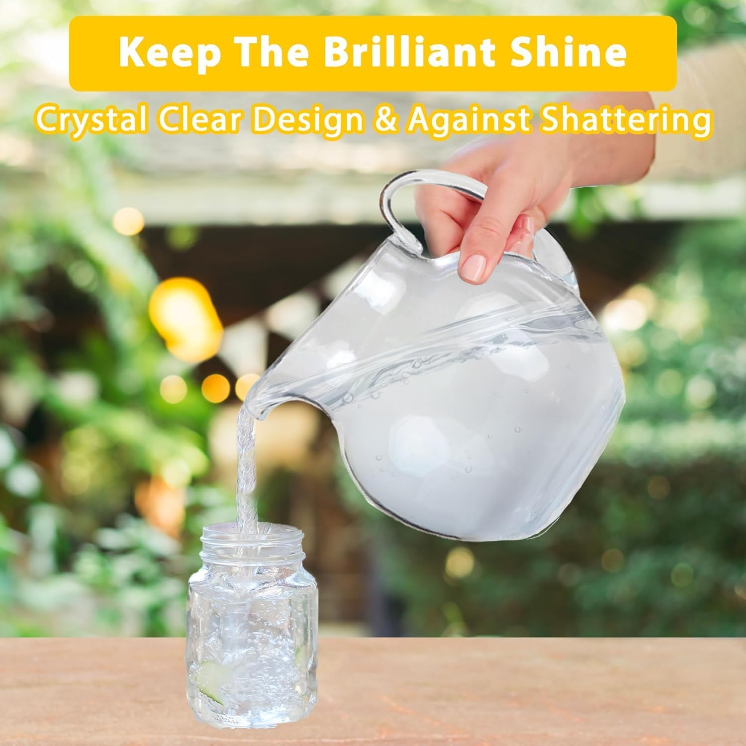 100 oz Shatterproof Plastic Pitcher, the Large Capacity Makes it Excellent for Parties, Both Indoor and Outdoor, Clear