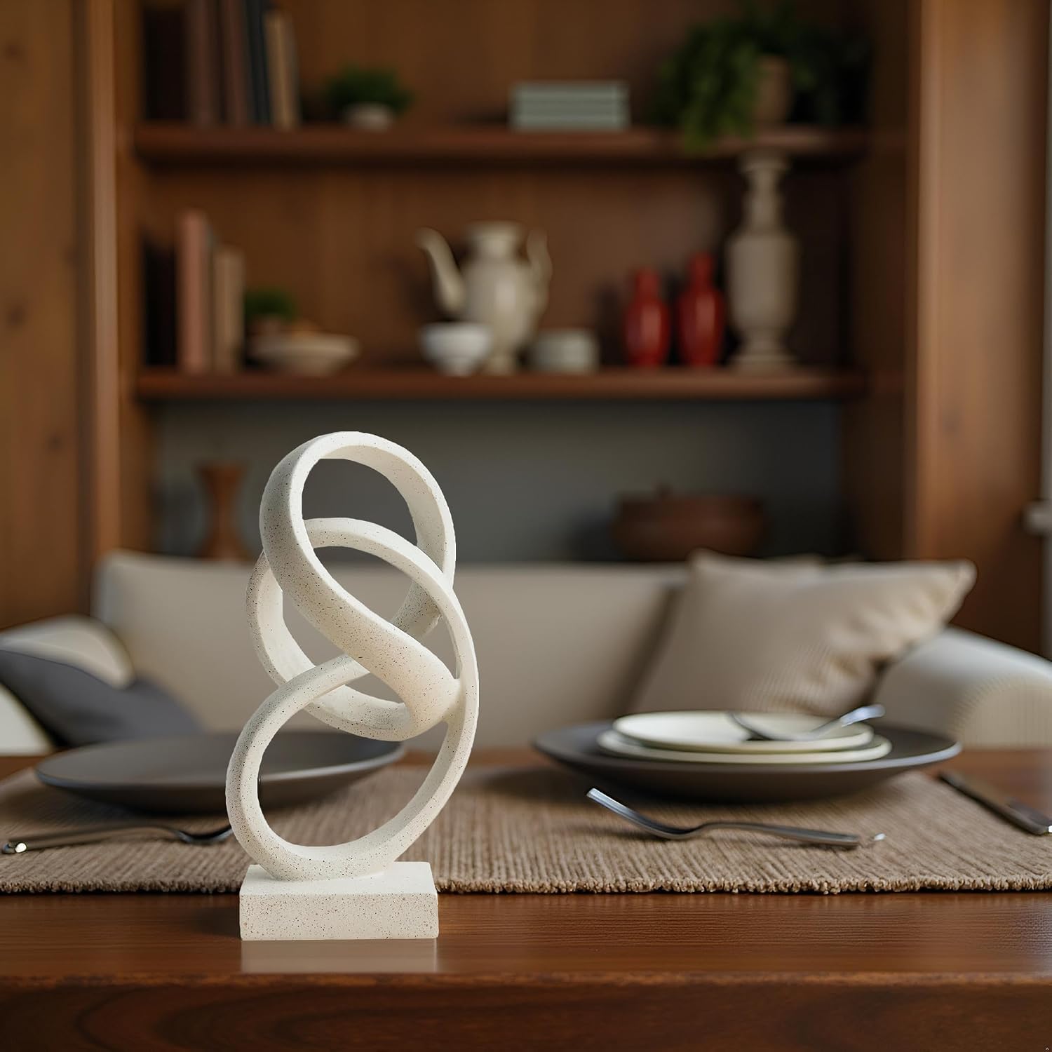 10" Modern Abstract Ribbon Decorative Sculpture, Knot Sculptures,Home Decor,Coffee Table Statues,Dining Living Room