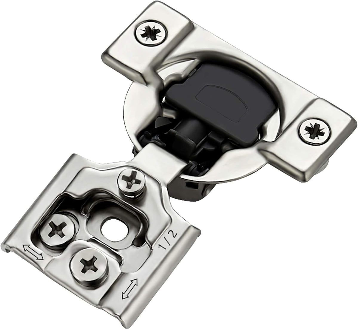 10 Pack 5 Pairs 1/2 inch Overlay Soft Close Hinges Hinges Satin Nickel Hidden Hinges Stainless Steel Concealed Hinge