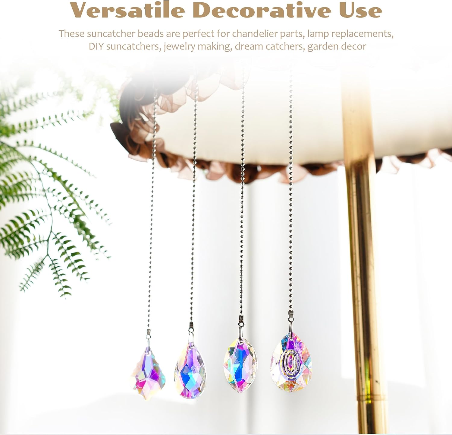 10 Pcs Colorful Crystal Suncatcher Prisms Chandelier Crystals Replacement - Crystal Suncatchers for Lamp Windows