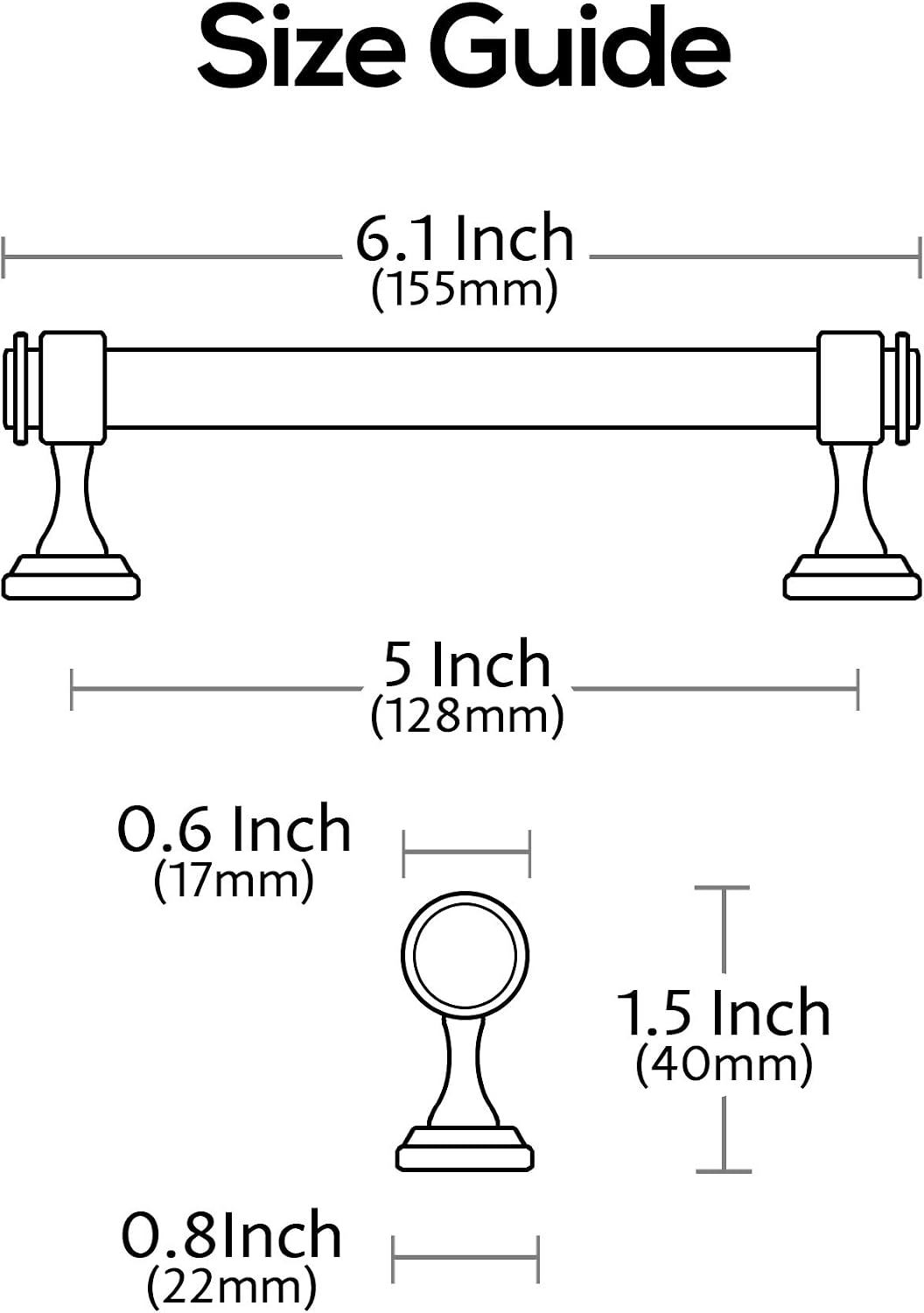 10 Pack Oil Rubbed Bronze Cabinet Pulls, 5 Inch(128mm) Hole Centers Cabinet Handles Kitchen Hardware Straight Bar for Cabinets and Drawer AL3082ORB