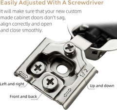 10 Pack 5 Pairs 1/2 inch Overlay Soft Close Hinges Hinges Satin Nickel Hidden Hinges Stainless Steel Concealed Hinge