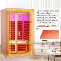 1 to 2 Person Infrared Saunas for Home, Dry Sauna for Home, Low Emf Infrared Sauna 1350W Indoor Saunas