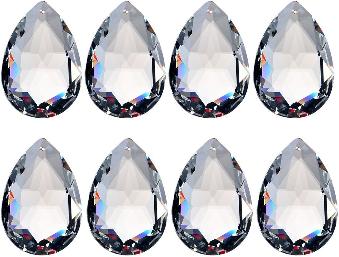 10 Pcs 50mm Clear Crystal Teardrop Pendants Chandelier Parts - Clear Crystal Teardrop Prisms Pendants 50mm Chandelier
