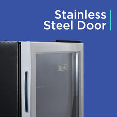 1.7 Cu. Ft. Beverage Cooler, Beverage Fridge with Double Pane Glass Door