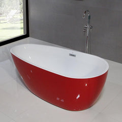 074 Luxury Contemorary High Grade Acrylic FREE STANDING Bathtub Modern New (63"x30-3/4"x22-7/8" Red)
