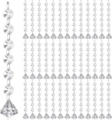 100 Pcs Acrylic Hanging Crystals for Centerpieces Chandelier Clear Crystal Garland Strands Ornament Acrylic Clear