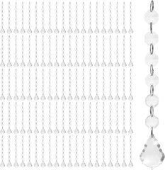 100 Pcs Acrylic Hanging Crystals for Centerpieces Chandelier Clear Crystal Garland Strands Ornament Acrylic Clear