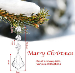 100 Pcs Hanging Crystals for Centerpieces Acrylic Chandelier Garland Beads Strands Prism Decorations Clear Teardrop