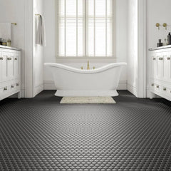 1.5" Black Matte Hexagon Wall Floor Tile (10 Sheets)