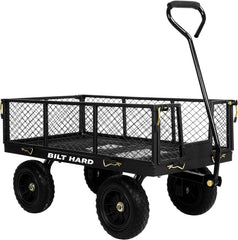 10" Flat Free Tires Heavy Duty Garden Cart with 180° Rotating Handle and Removable Sides, 4 Cu.Ft 880 lbs Capacity