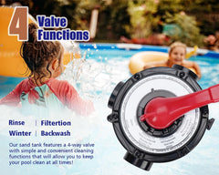 10-inch Sand Filter Pump System for Above Ground Pools, 0.25HP 115V Pool Sand Filter with 4-Way Valve