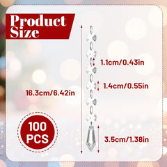 100 Pcs Acrylic Hanging Crystals for Centerpieces Chandelier Clear Crystal Garland Strands Ornament Acrylic Clear