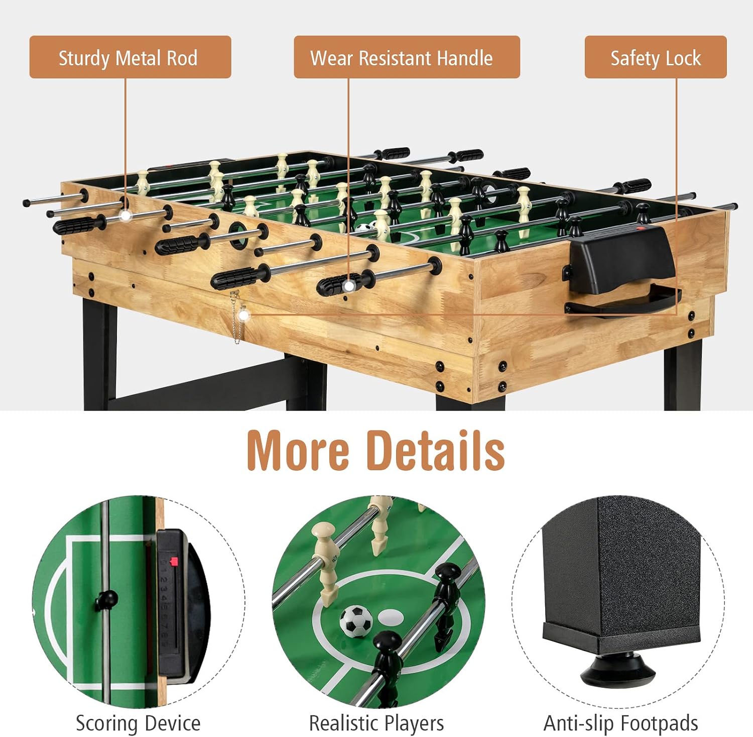 10-in-1 Combination Multi Game Table Set, Adult Size Combo Game Table W/Foosball, Table Tennis, Pool, Air Hockey