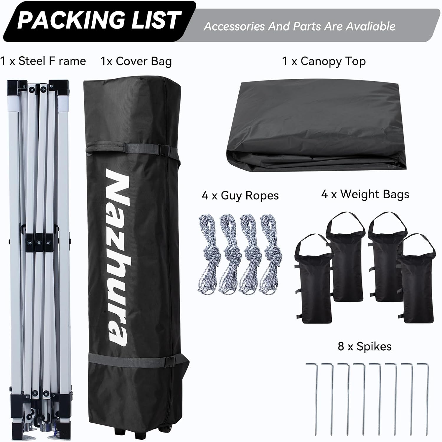 10' x 10' Pop Up Canopy Tent with Sand Weight Bag, Awing Freestanding Sun Shelter for Picnic and Camping - Gray