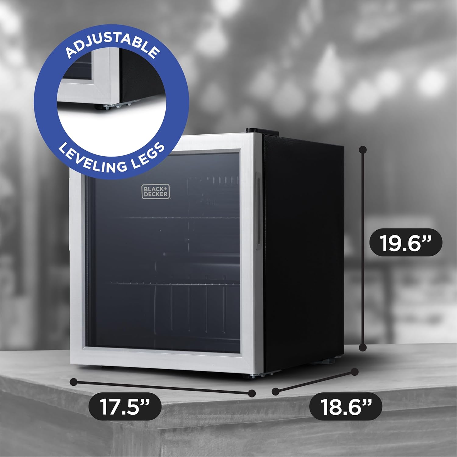 1.7 Cu. Ft. Beverage Cooler, Beverage Fridge with Double Pane Glass Door