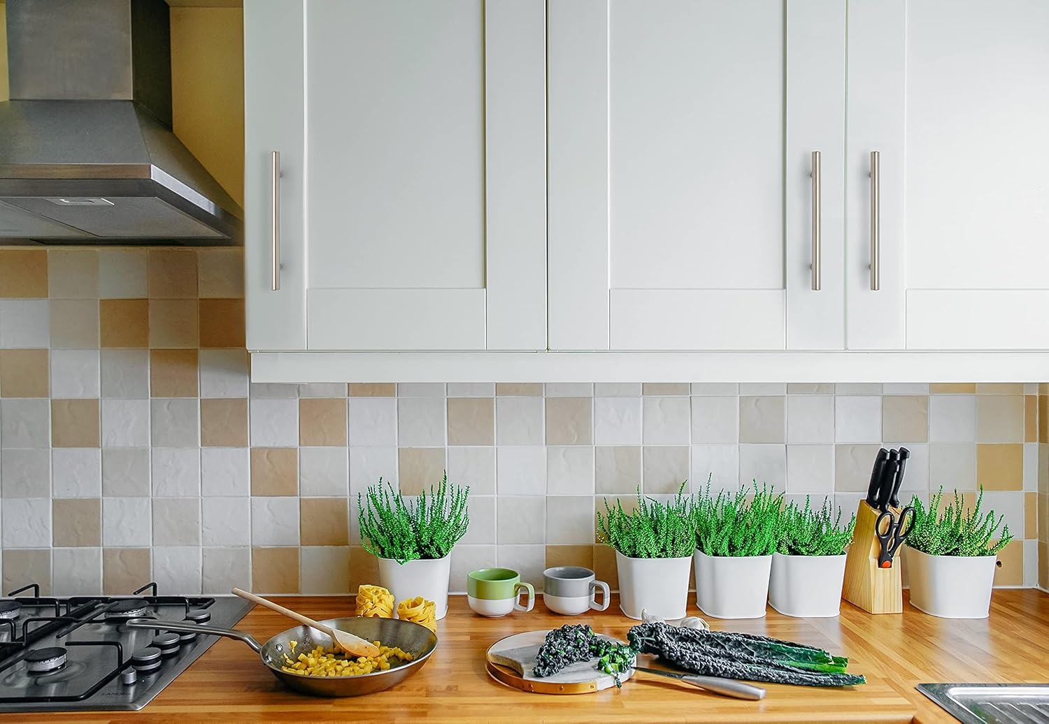 10 Pack | 7.38'' Cabinet Pulls Brushed Nickel Stainless Steel Kitchen Cupboard Handles Cabinet Handles 7.38”Length, 5”