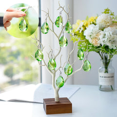 10 Pcs Green Crystal Bauhinia Suncatcher Prisms Chandelier Window Decor - Green Crystal Bauhinia Prisms Suncatcher