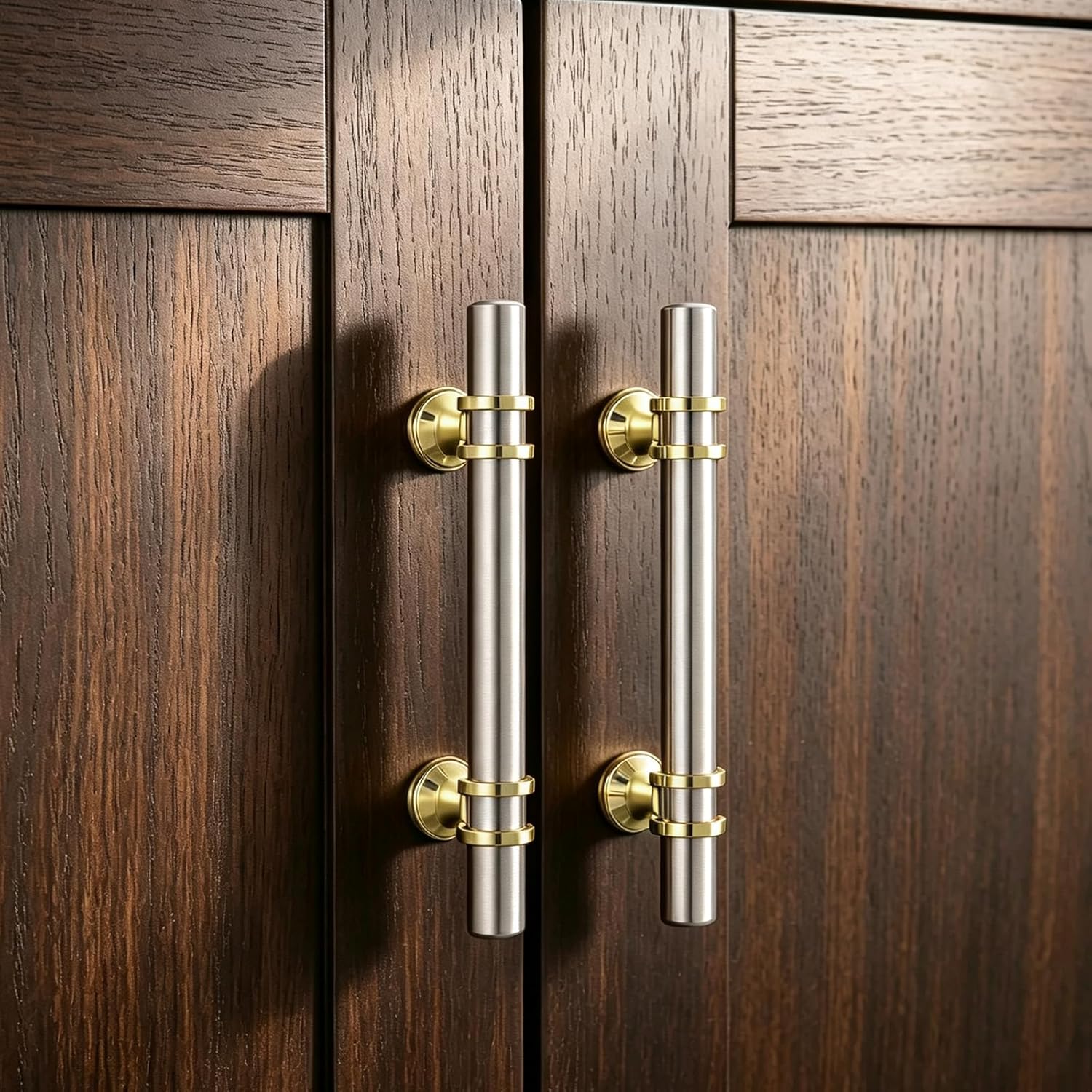 10 Pack Brushed Nickel Cabinet Pulls Kitchen Cabinet Handles, 3inch Cabinet Pullls Brushed Nickel&Gold Kitchen Pulls