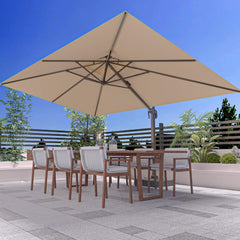 10' X 13' Outdoor Patio Umbrella Large Rectangle Cantilever Umbrella Heavy Duty 360°Rotation Offset Umbrella Pool