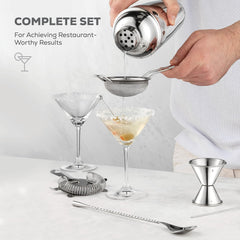10-Piece Cocktail Shaker Set with Travel Bag - Stainless Steel Shaker Set Bartender Kit - Mixology Bartender Kit