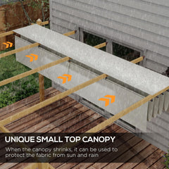 10' x 13' Retractable Pergola Canopy, Wood Grain Aluminum Pergola, Outdoor Sun Shade Shelter for Grill, Garden, Patio