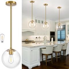 10 Inch Globe Pendant Light Gold Mid Century Pendant Light Adjustable Hanging Light Fixture Globe Pendant Lights