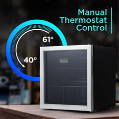 1.7 Cu. Ft. Beverage Cooler, Beverage Fridge with Double Pane Glass Door