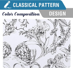 100% Blackout Curtains for Living Room Camellia Floral Blackout Curtains Light Blocking Window