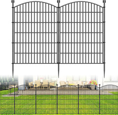 10 Panels No Dig Decorative Garden Fence - 40 in (H) x 23.6 ft (L), Dog Fence Outdoor for Yard,Rustproof Metal Animal