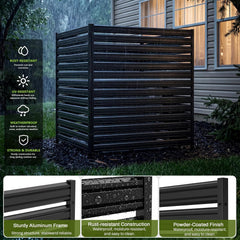 1 Panel No Dig Privacy Fence Screen, 60" H × 48" W Metal Outdoor Air Conditioner Fencing for AC Unit Cover, Hide