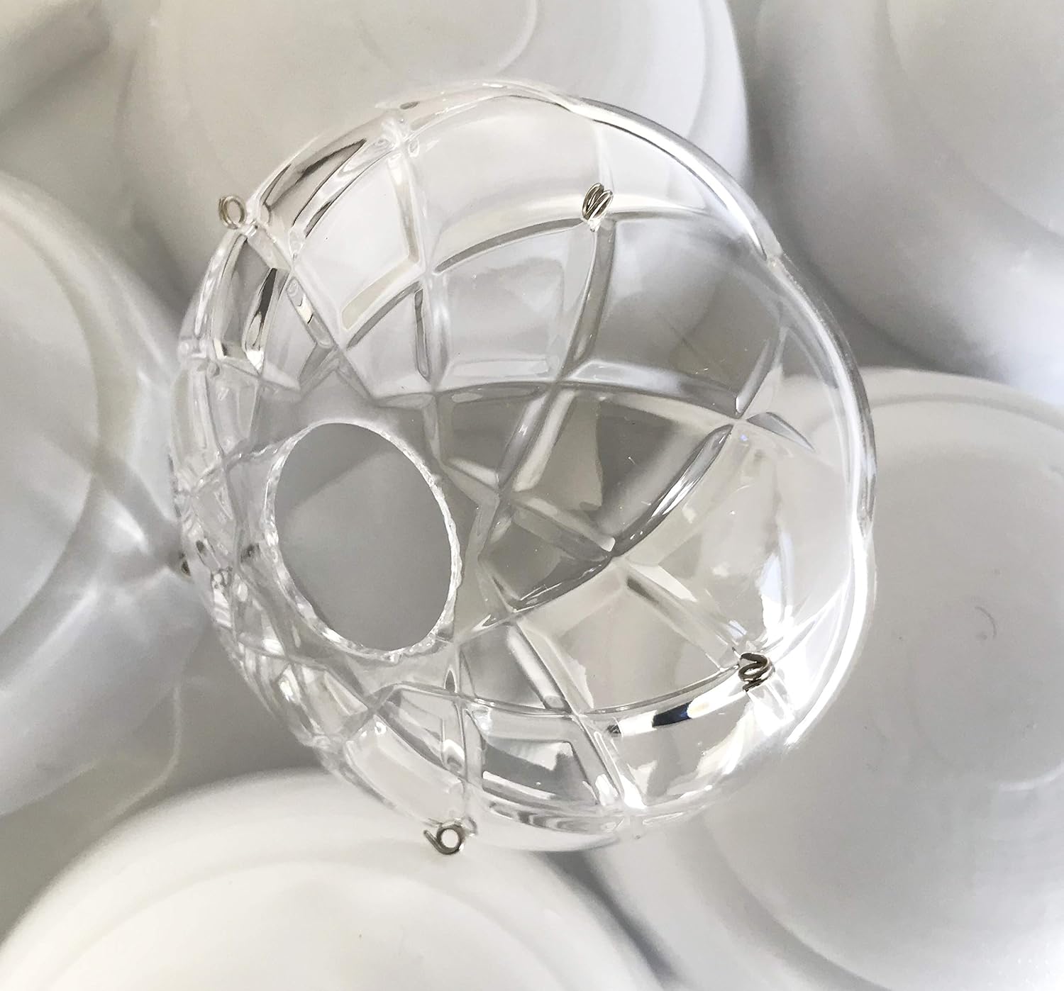 1 Piece -5 Side Holes, 4-Inch Asfour Chandelier Crystal 30% Lead Crystal Bobeche Lamp Chandelier Parts Cups W/Silver