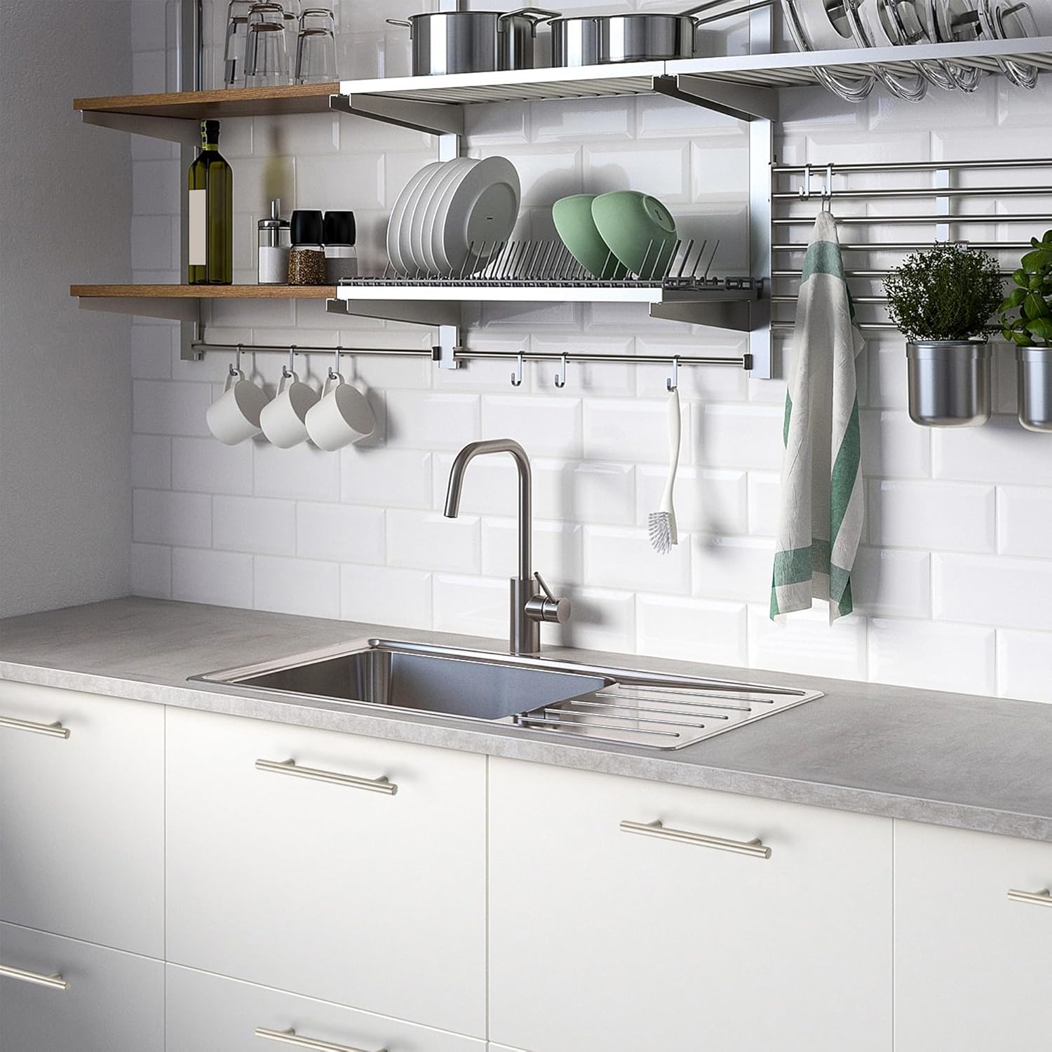 10 Pack | 7.38'' Cabinet Pulls Brushed Nickel Stainless Steel Kitchen Cupboard Handles Cabinet Handles 7.38”Length, 5”