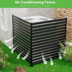 1 Panel No-Dig Metal Privacy Fence Screen, 60" H × 48" W Outdoor Air Conditioner Fence, Rustproof AC Unit Cover to