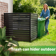 1 Panel No-Dig Metal Privacy Fence Screen, 60" H × 48" W Outdoor Air Conditioner Fence, Rustproof AC Unit Cover to