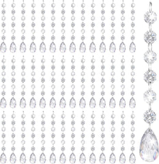 100 Pcs Chandelier Crystals Replacement, Hanging Teardrop Ornaments - Clear Acrylic, for Centerpieces, Chandelier