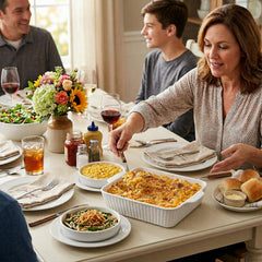 10" Square Ceramic Casserole Dish Set of 2-2.6 Qt Deep Dishes with Handles for Oven, Lasagna Pan for Casseroles Cake