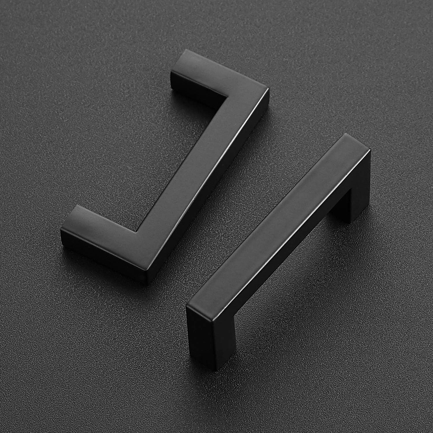 10 Pack 3 Inch Square Cabinet Handles - Matte Black Drawer Pulls, Kitchen Cabinet Hardware